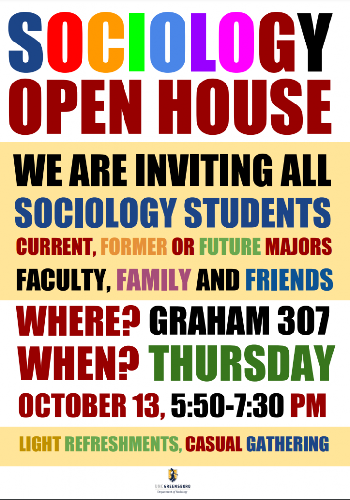 Sociology Hosts Open House on October 13th